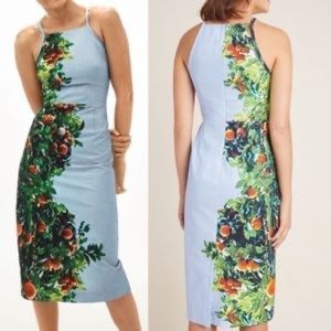 Anthropologie Maeve Orange Bough Dress